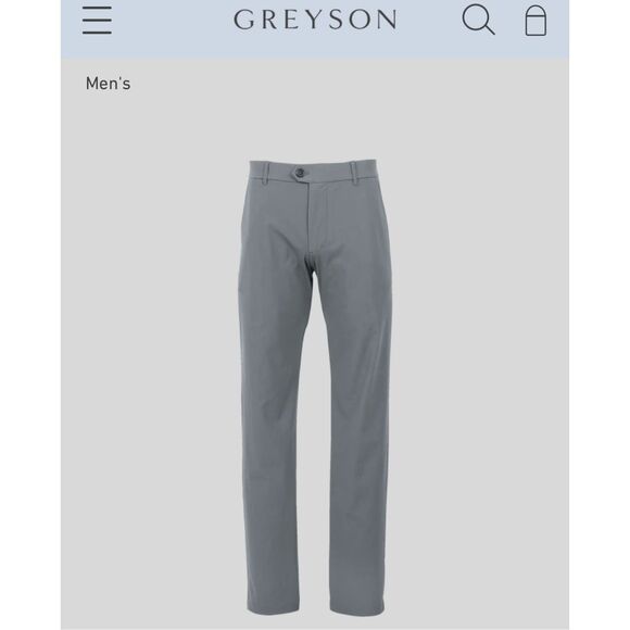 NWT GREYSON Men’s Montauk Trouser 38/32 Slate Gray Performance Stretch Golf Pant - Picture 2 of 13